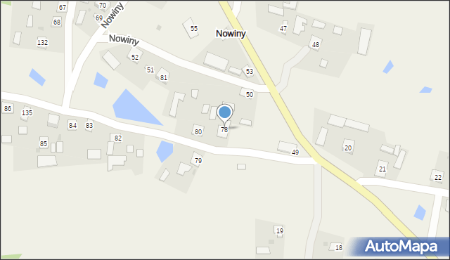 Nowiny, Nowiny, 78, mapa Nowiny