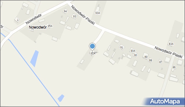 Nowodwór-Piaski, Nowodwór-Piaski, 92A, mapa Nowodwór-Piaski