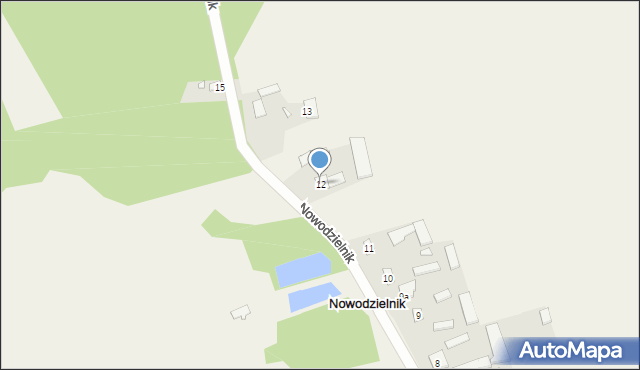 Nowodzielnik, Nowodzielnik, 12, mapa Nowodzielnik