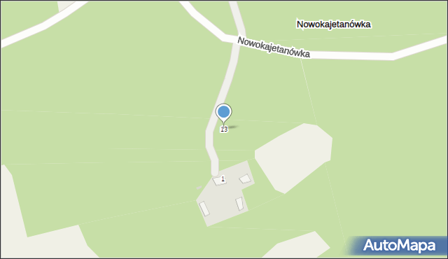 Nowokajetanówka, Nowokajetanówka, 13, mapa Nowokajetanówka