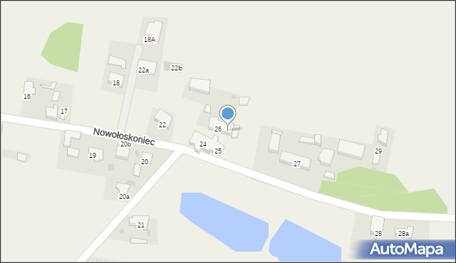 Nowołoskoniec, Nowołoskoniec, 26a, mapa Nowołoskoniec