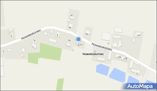 Nowołoskoniec, Nowołoskoniec, 9, mapa Nowołoskoniec