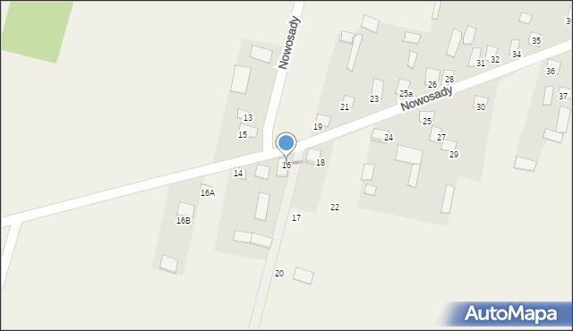 Nowosady, Nowosady, 16, mapa Nowosady