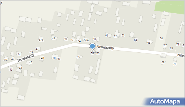 Nowosady, Nowosady, 58, mapa Nowosady