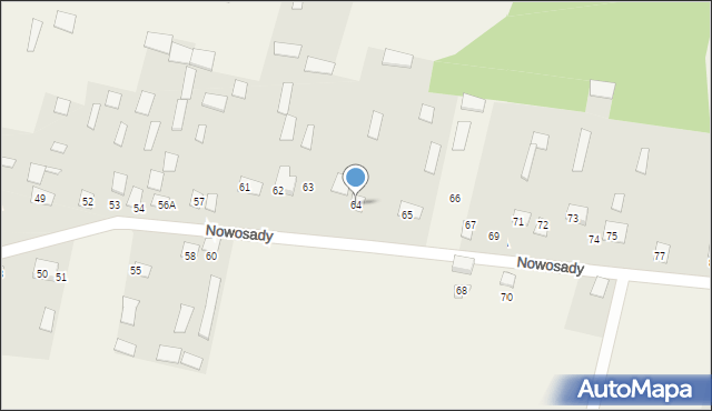 Nowosady, Nowosady, 64, mapa Nowosady