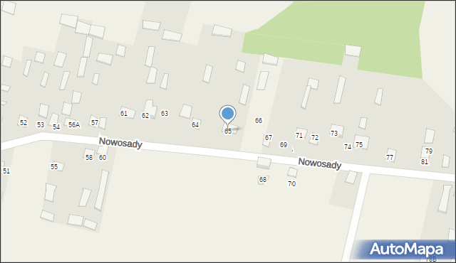 Nowosady, Nowosady, 65, mapa Nowosady