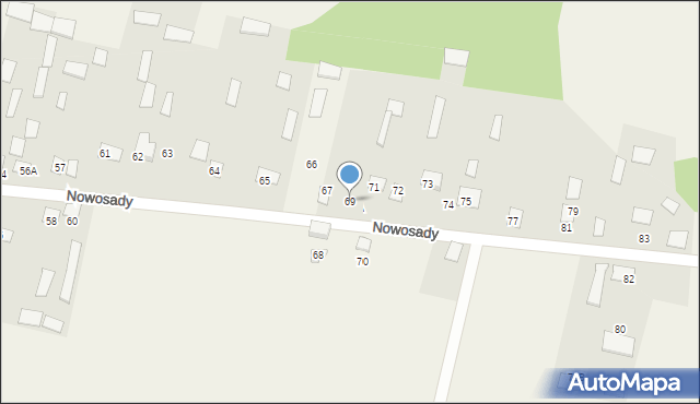 Nowosady, Nowosady, 69, mapa Nowosady