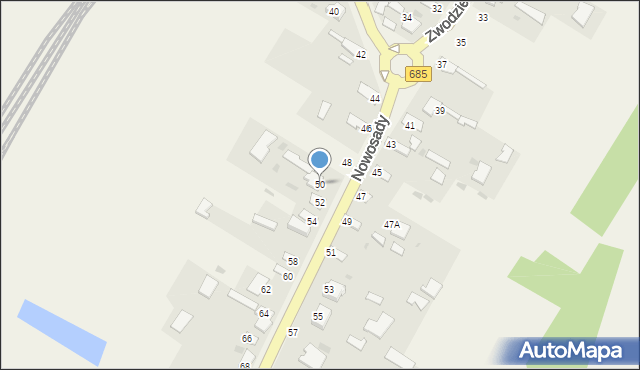 Nowosady, Nowosady, 50, mapa Nowosady
