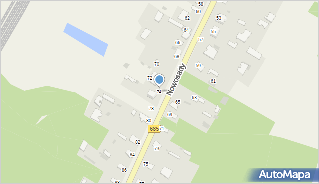Nowosady, Nowosady, 74, mapa Nowosady