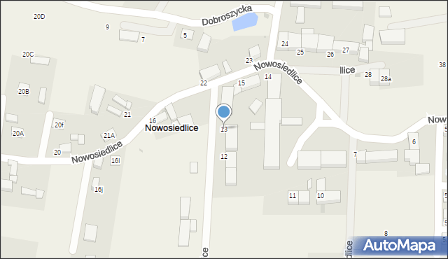 Nowosiedlice, Nowosiedlice, 13, mapa Nowosiedlice