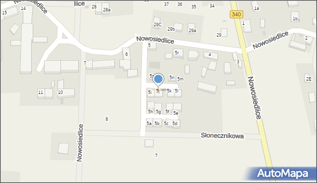 Nowosiedlice, Nowosiedlice, 5j, mapa Nowosiedlice