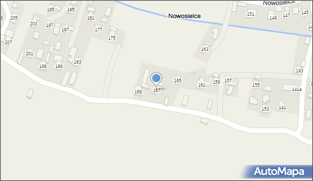 Nowosielce, Nowosielce, 167, mapa Nowosielce