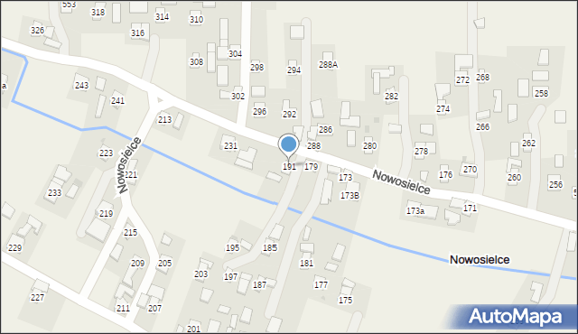 Nowosielce, Nowosielce, 191, mapa Nowosielce