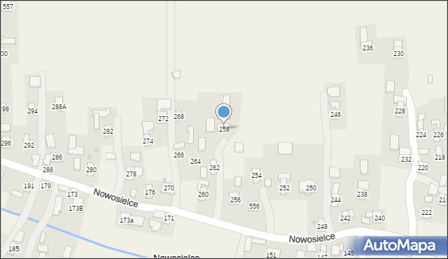 Nowosielce, Nowosielce, 258, mapa Nowosielce