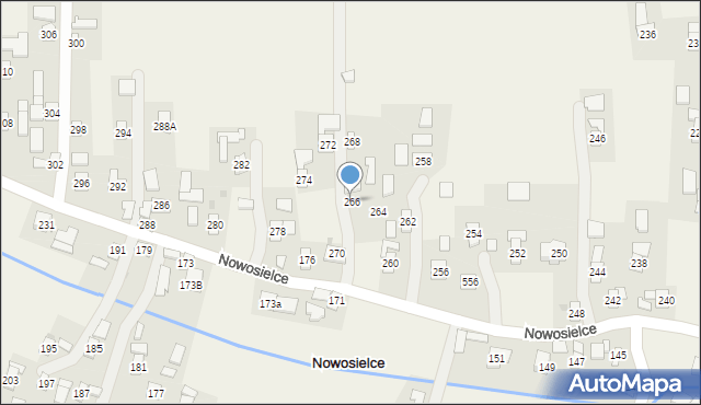 Nowosielce, Nowosielce, 266, mapa Nowosielce