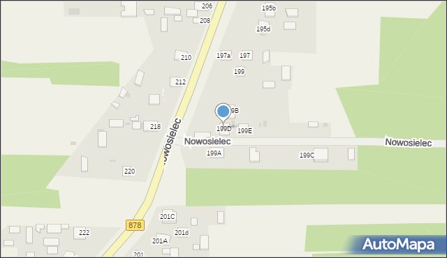 Nowosielec, Nowosielec, 199D, mapa Nowosielec
