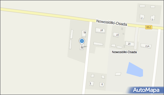 Nowosiółki, Nowosiółki-Osada, 59, mapa Nowosiółki
