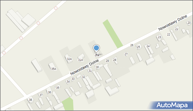 Nowostawy Dolne, Nowostawy Dolne, 26a, mapa Nowostawy Dolne
