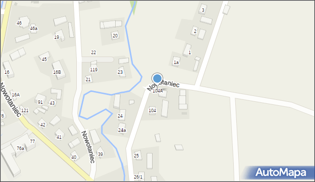 Nowotaniec, Nowotaniec, 104A, mapa Nowotaniec
