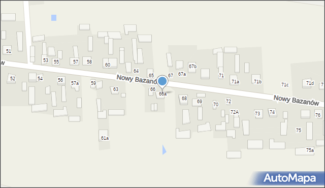 Nowy Bazanów, Nowy Bazanów, 66a, mapa Nowy Bazanów