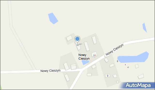 Nowy Cieszyn, Nowy Cieszyn, 12, mapa Nowy Cieszyn