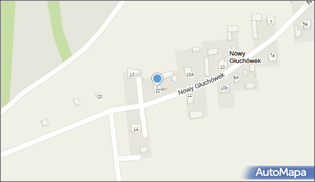 Nowy Głuchówek, Nowy Głuchówek, 12, mapa Nowy Głuchówek