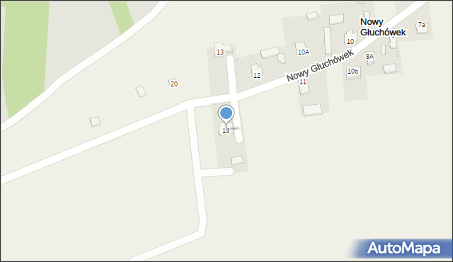 Nowy Głuchówek, Nowy Głuchówek, 14, mapa Nowy Głuchówek