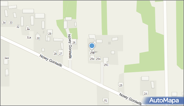 Nowy Goniwilk, Nowy Goniwilk, 25B, mapa Nowy Goniwilk