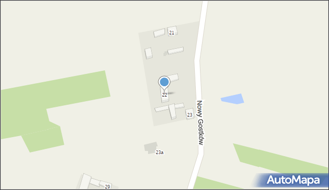 Nowy Gostków, Nowy Gostków, 22, mapa Nowy Gostków