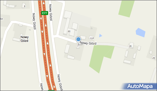 Nowy Gózd, Nowy Gózd, 27, mapa Nowy Gózd