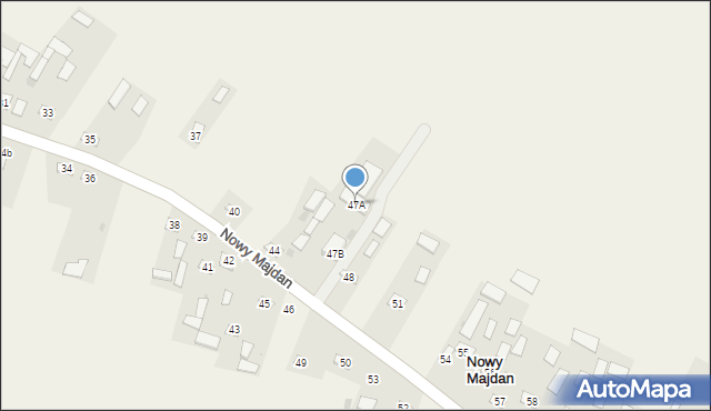 Nowy Majdan, Nowy Majdan, 47A, mapa Nowy Majdan