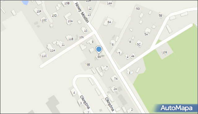Nowy Modlin, Nowy Modlin, 9A, mapa Nowy Modlin