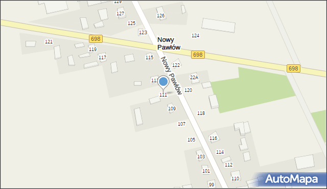 Nowy Pawłów, Nowy Pawłów, 111, mapa Nowy Pawłów