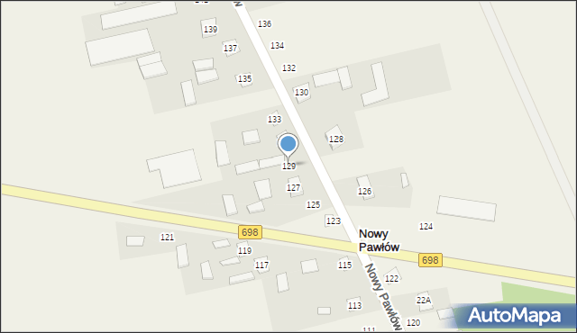 Nowy Pawłów, Nowy Pawłów, 129, mapa Nowy Pawłów