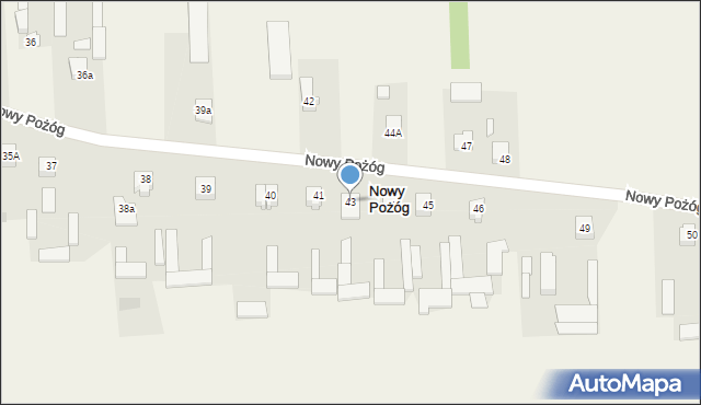 Nowy Pożóg, Nowy Pożóg, 43, mapa Nowy Pożóg