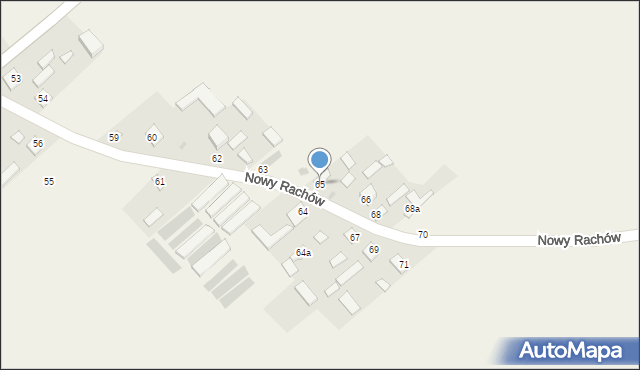 Nowy Rachów, Nowy Rachów, 65, mapa Nowy Rachów