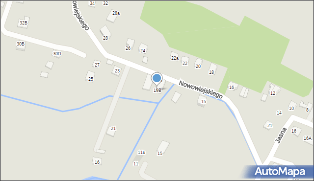 Nowy Sącz, Nowowiejskiego Feliksa, 19B, mapa Nowego Sącza