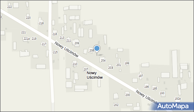 Nowy Uścimów, Nowy Uścimów, 206, mapa Nowy Uścimów