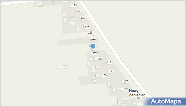 Nowy Żabieniec, Nowy Żabieniec, 117, mapa Nowy Żabieniec