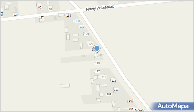 Nowy Żabieniec, Nowy Żabieniec, 121, mapa Nowy Żabieniec