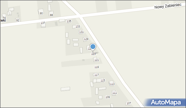 Nowy Żabieniec, Nowy Żabieniec, 123, mapa Nowy Żabieniec