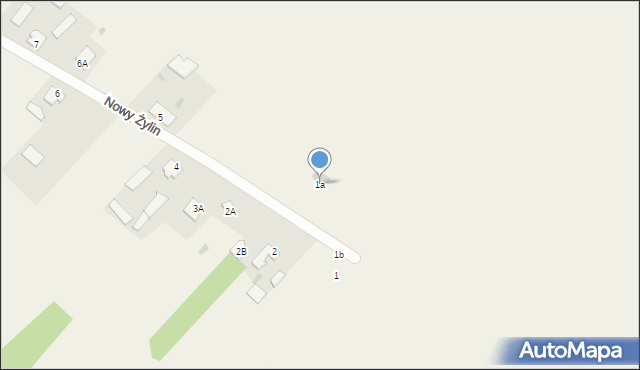 Nowy Żylin, Nowy Żylin, 1a, mapa Nowy Żylin