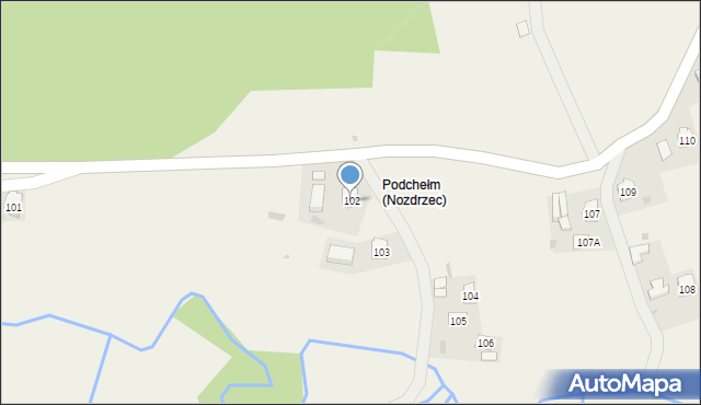 Nozdrzec, Nozdrzec, 102, mapa Nozdrzec