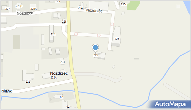 Nozdrzec, Nozdrzec, 225, mapa Nozdrzec