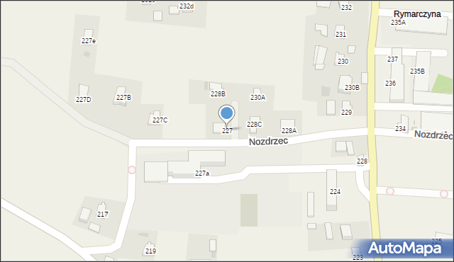 Nozdrzec, Nozdrzec, 227, mapa Nozdrzec