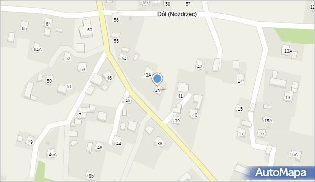 Nozdrzec, Nozdrzec, 43, mapa Nozdrzec