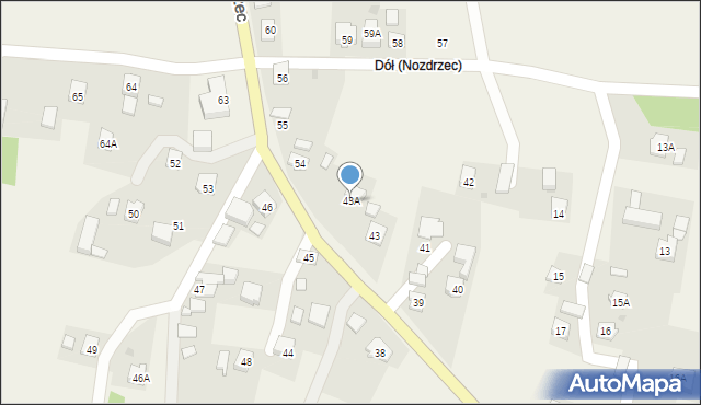 Nozdrzec, Nozdrzec, 43A, mapa Nozdrzec