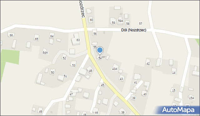 Nozdrzec, Nozdrzec, 54, mapa Nozdrzec