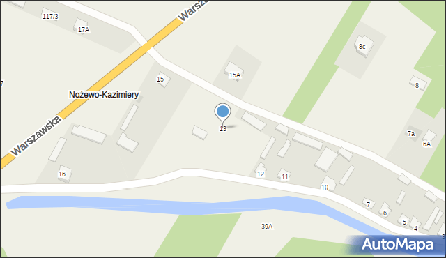 Nożewo, Nożewo, 13, mapa Nożewo