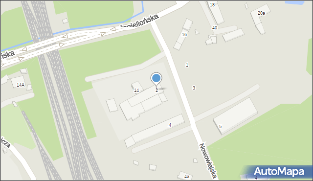 Nysa, Nowowiejska, 2, mapa Nysy